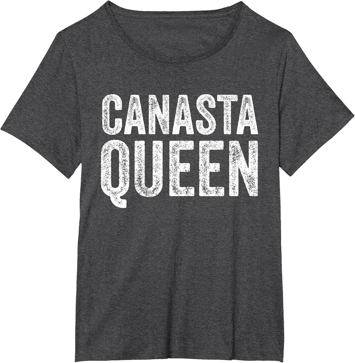 Canasta Queen Funny Canasta Card Games Player Vintage T-Shirt - Dark Heather Grey