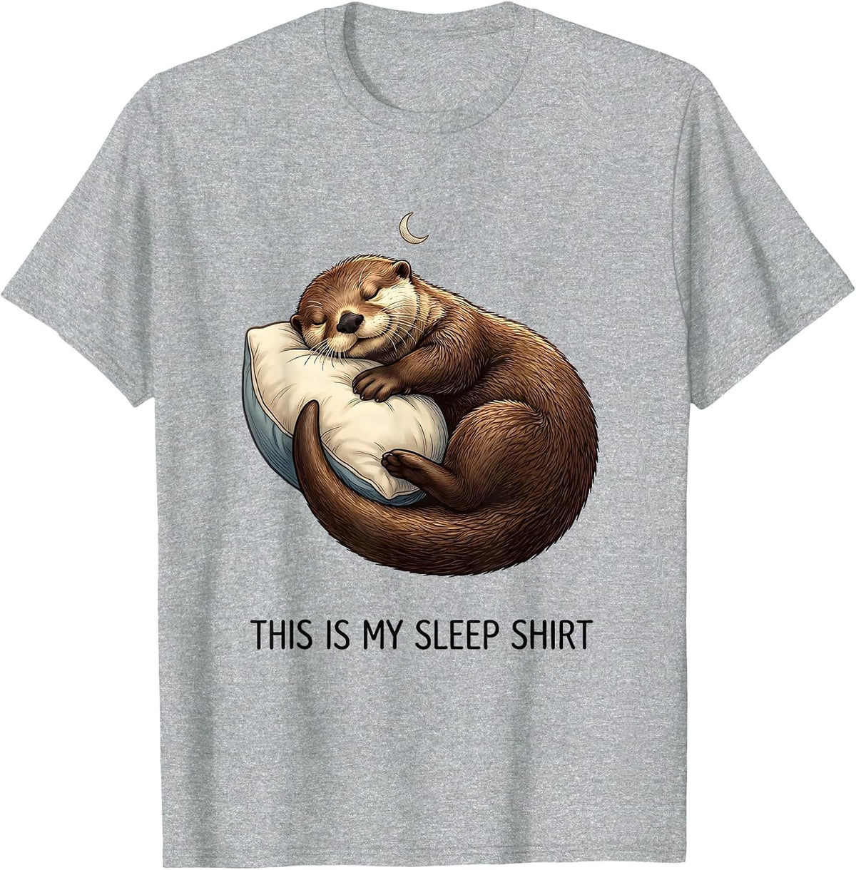 Men's This Is My Sleep Shirt Funny Otter Pajama Animal Lover Humor T-Shirt - Heather Grey