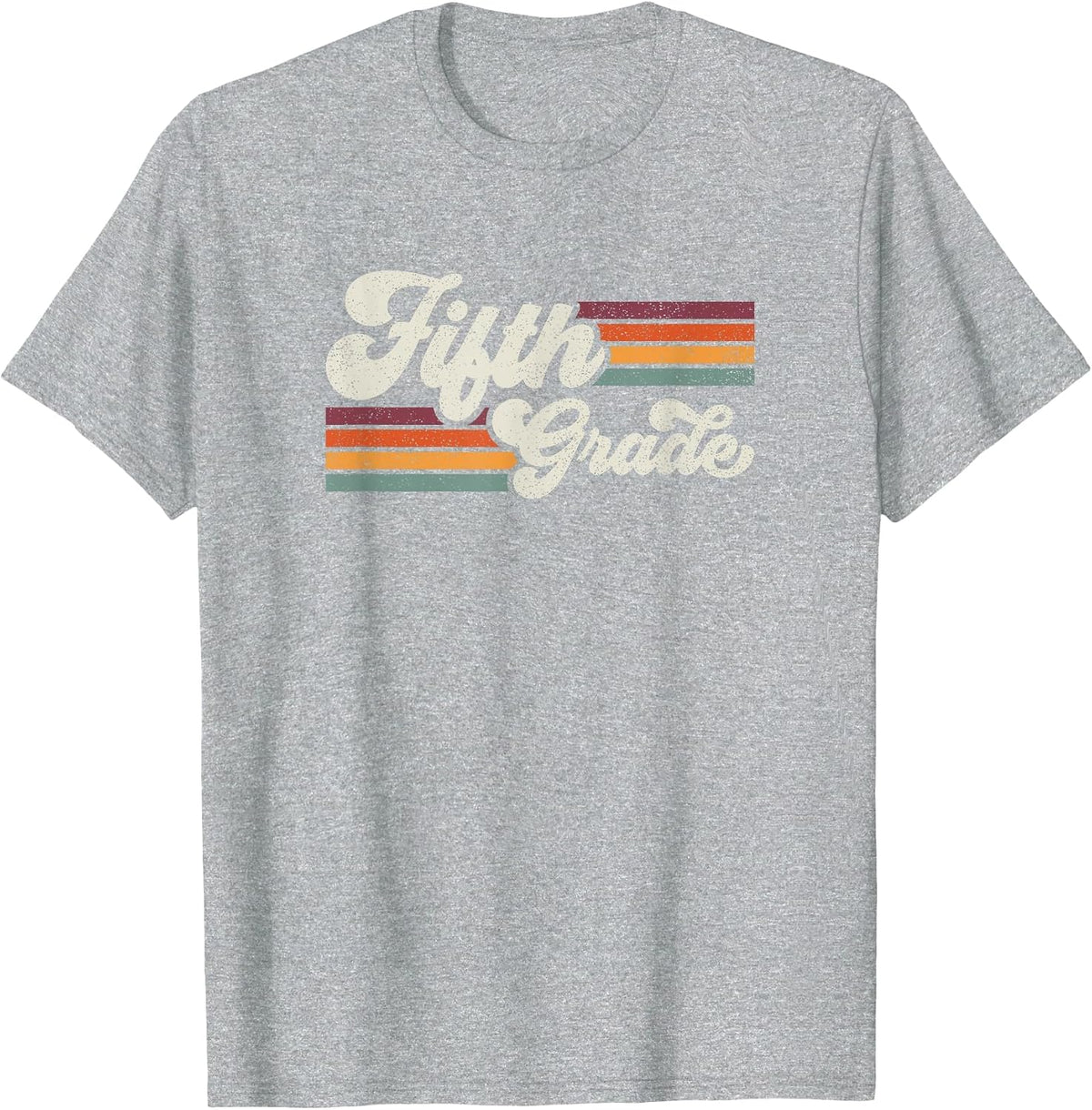 Retro Fifth Grade Teacher Back to School T-Shirt - Heather Grey