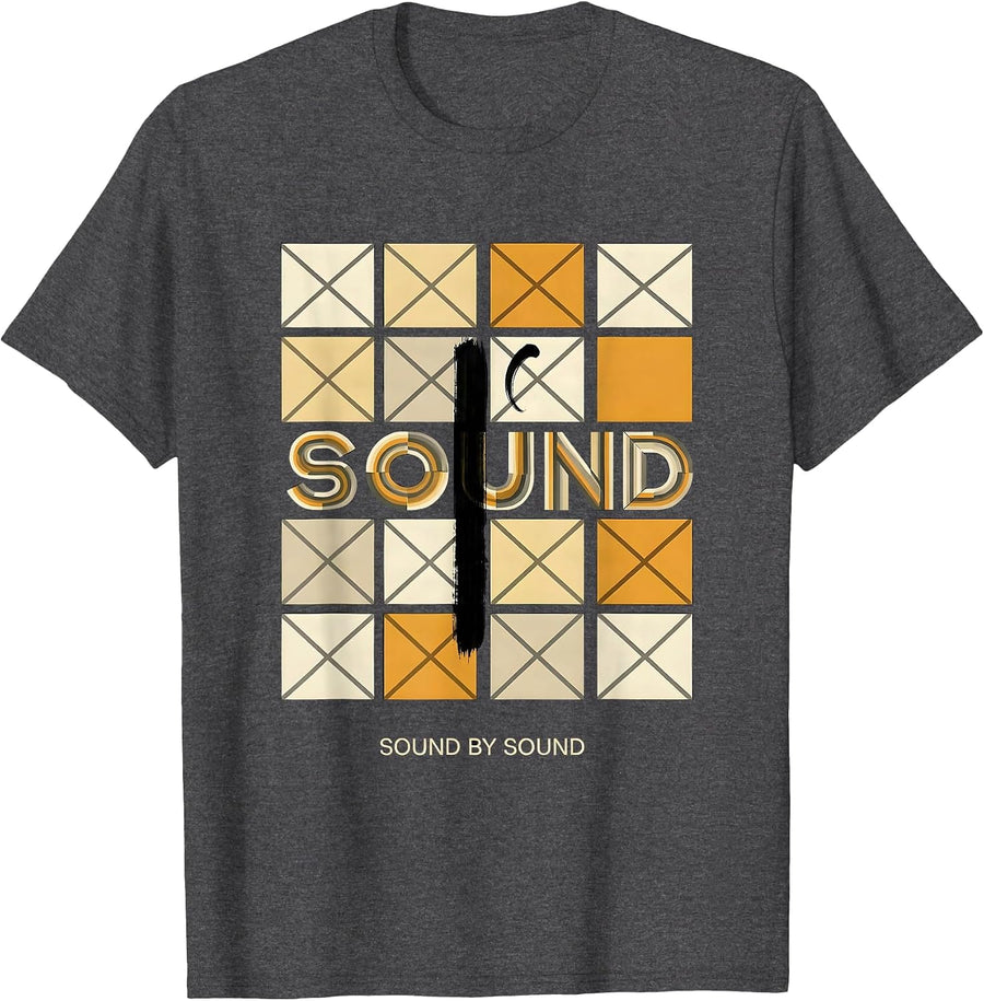 Men's Sound By Sound Geometric Dyslexia Teacher Humor SPED T-Shirt - Dark Heather Grey