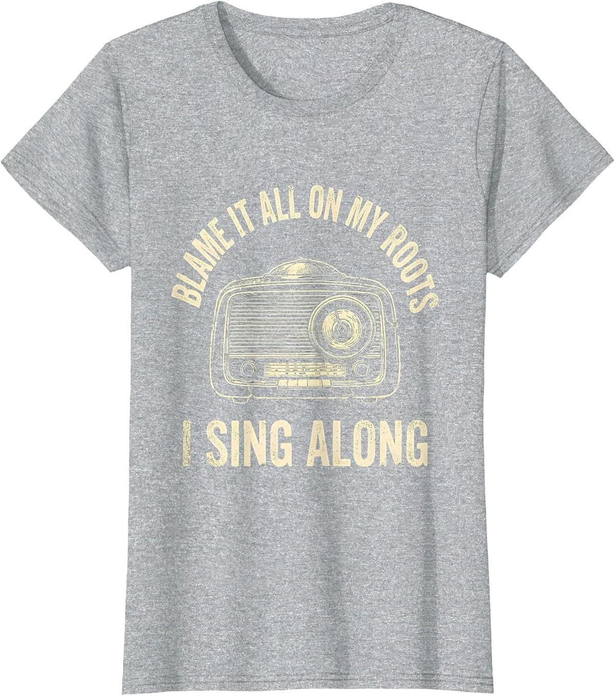 Women's Blame It All On My Roots I Sing Along Vintage Western T-Shirt - Heather Grey