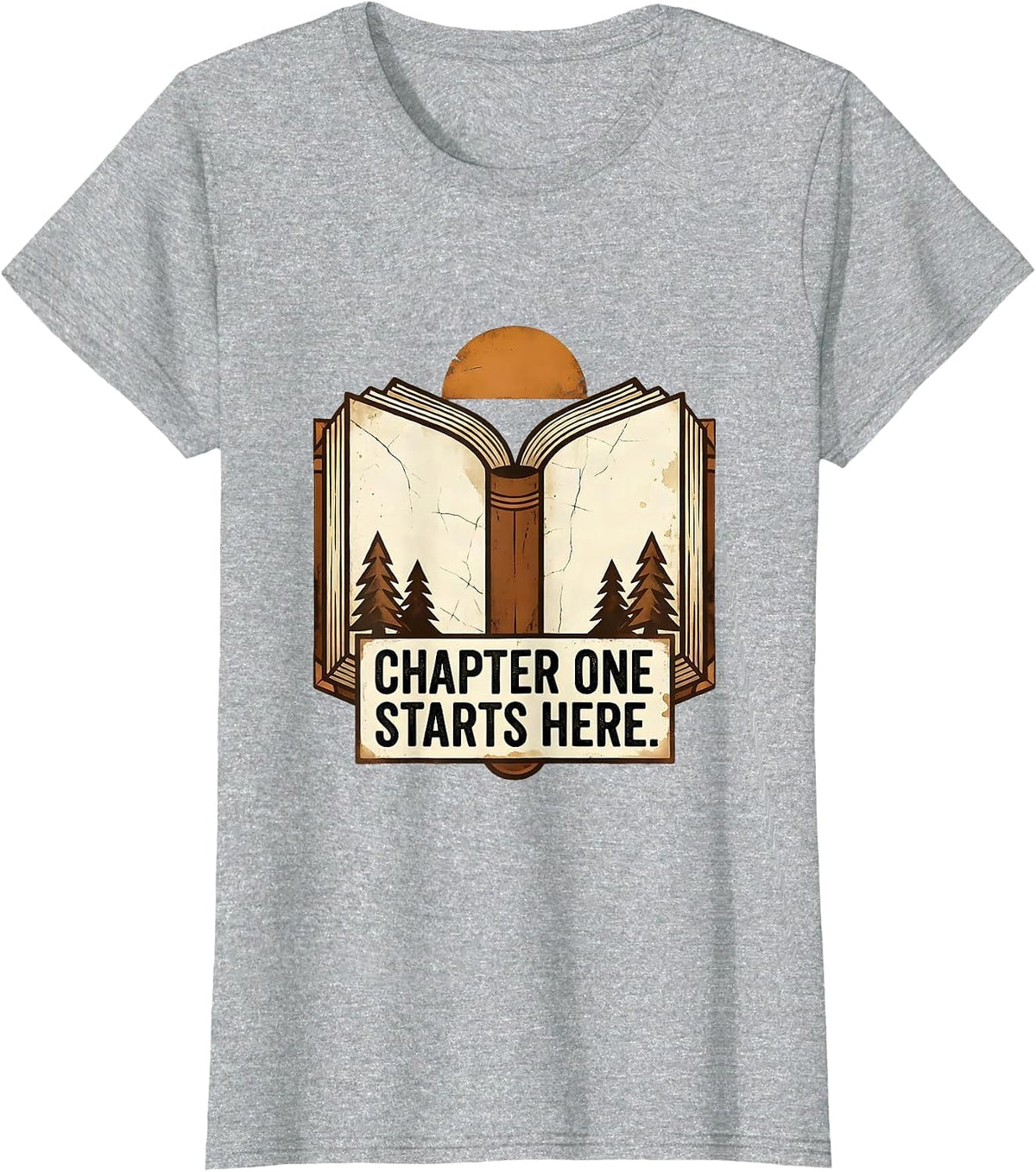 Women's Reading Teacher Chapter One Starts Here Design T-Shirt - Heather Grey