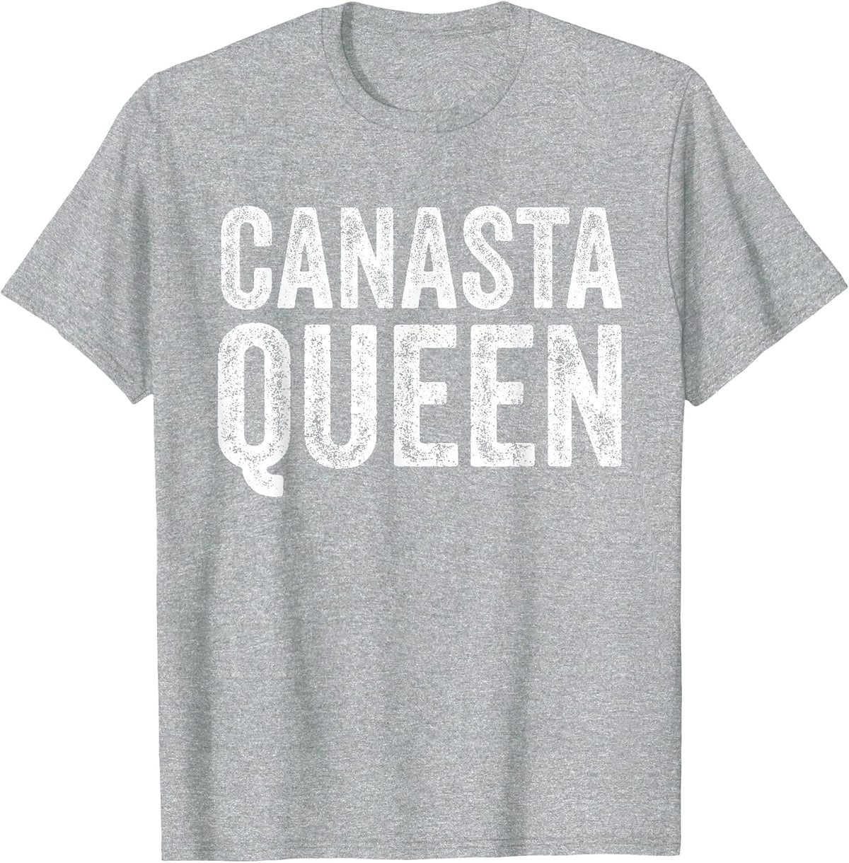 Canasta Queen Funny Canasta Card Games Player Vintage T-Shirt - Heather Grey