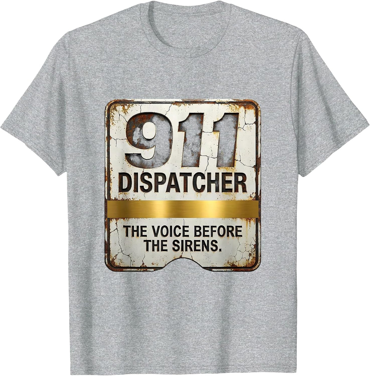 Men's 911 Dispatcher The Voice Before The Sirens Distressed T-Shirt - Heather Grey