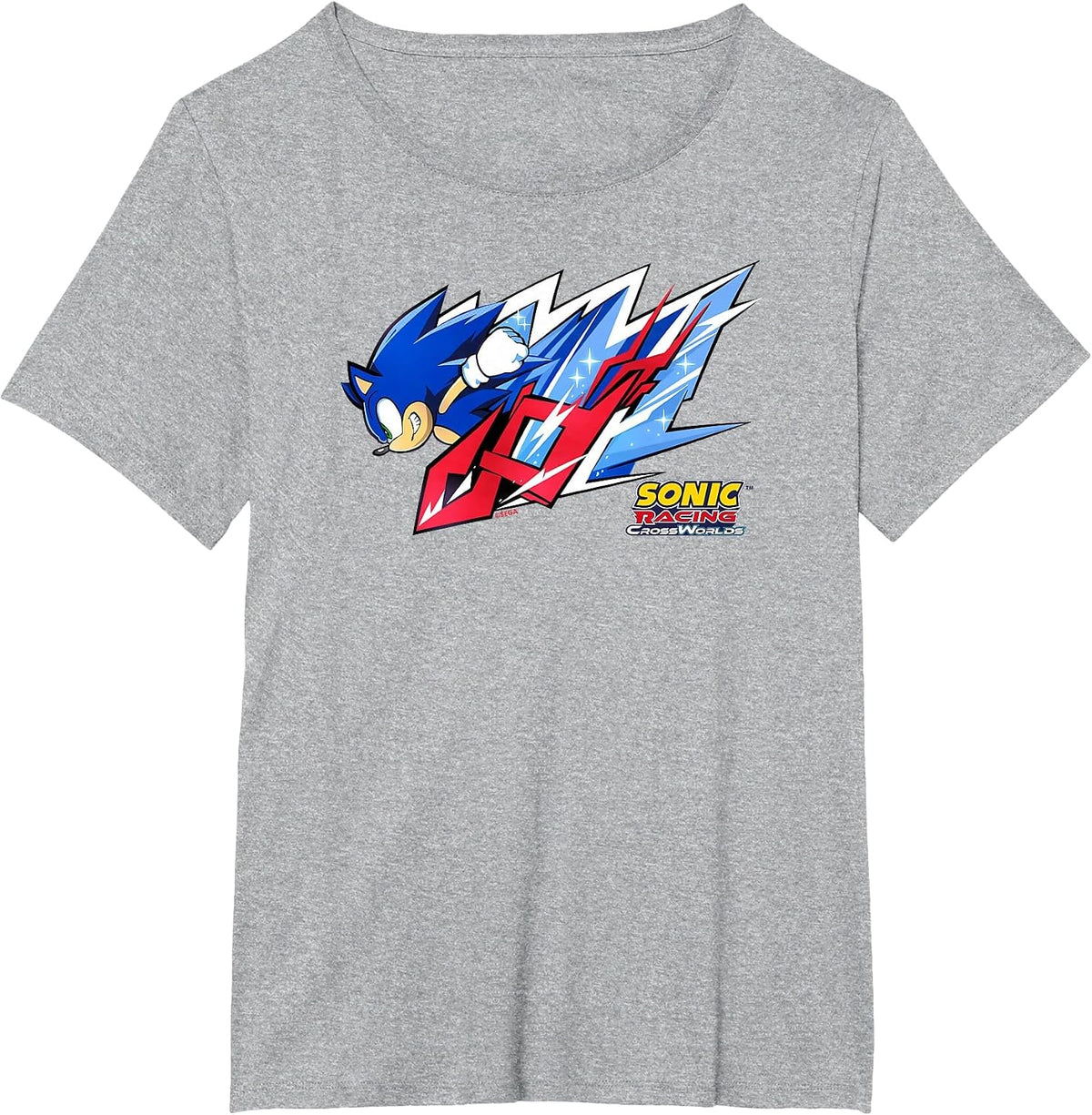 Sonic Racing CrossWorlds - Sonic Decal T-Shirt - Heather Grey