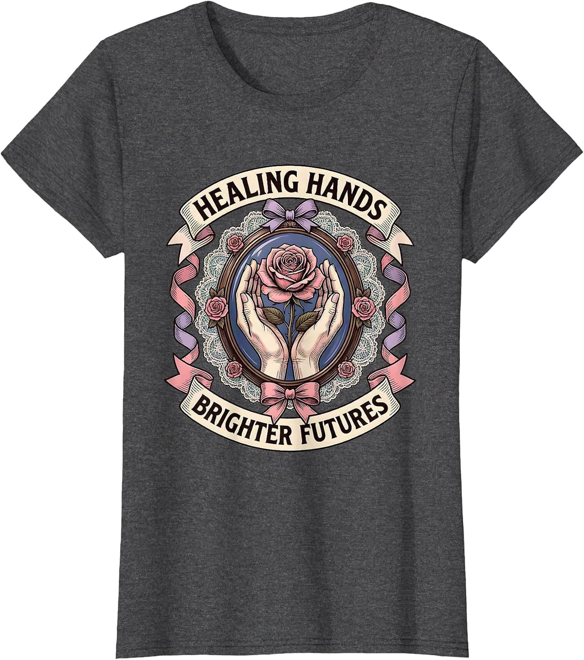 Women's Healing Hands Brighter Futures Occupational Therapy T-Shirt - Dark Heather Grey