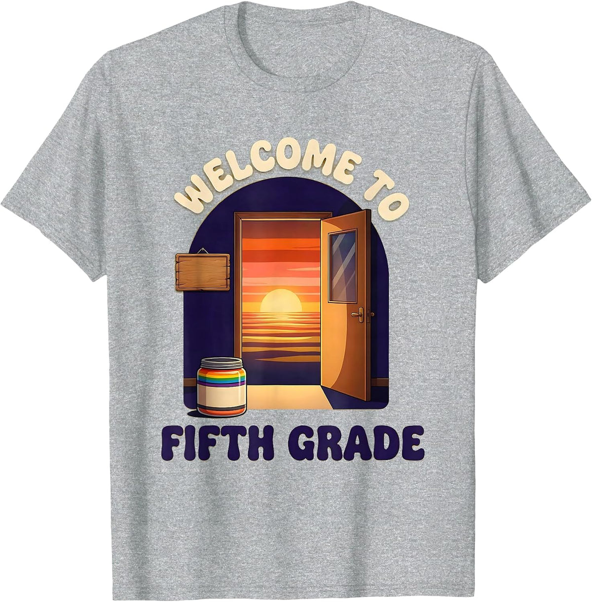 Men's Welcome To Fifth Grade Retro Fifth Grade Back To School 5th T-Shirt - Heather Grey