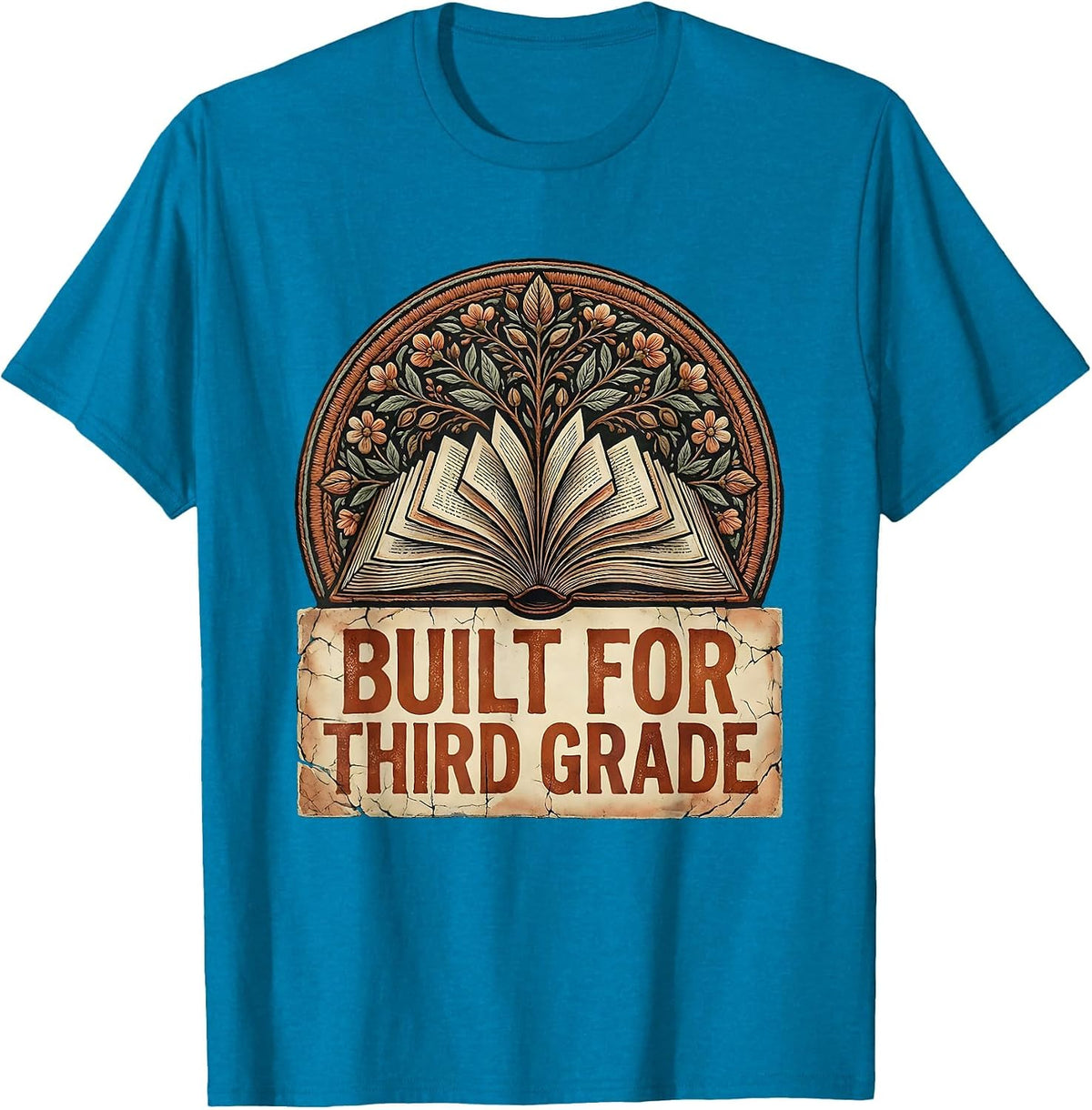 Built for Third Grade Teacher Design T-Shirt - Sapphire Blue