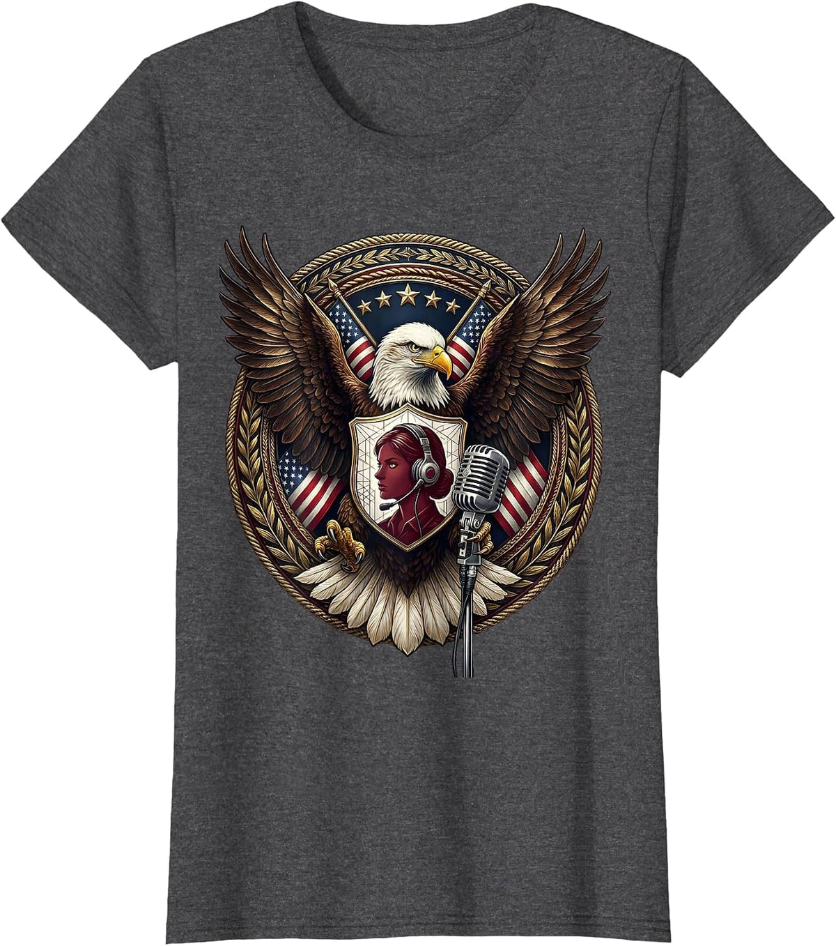 Women's 911 Dispatcher City Map Profile Graphic T-Shirt - Dark Heather Grey