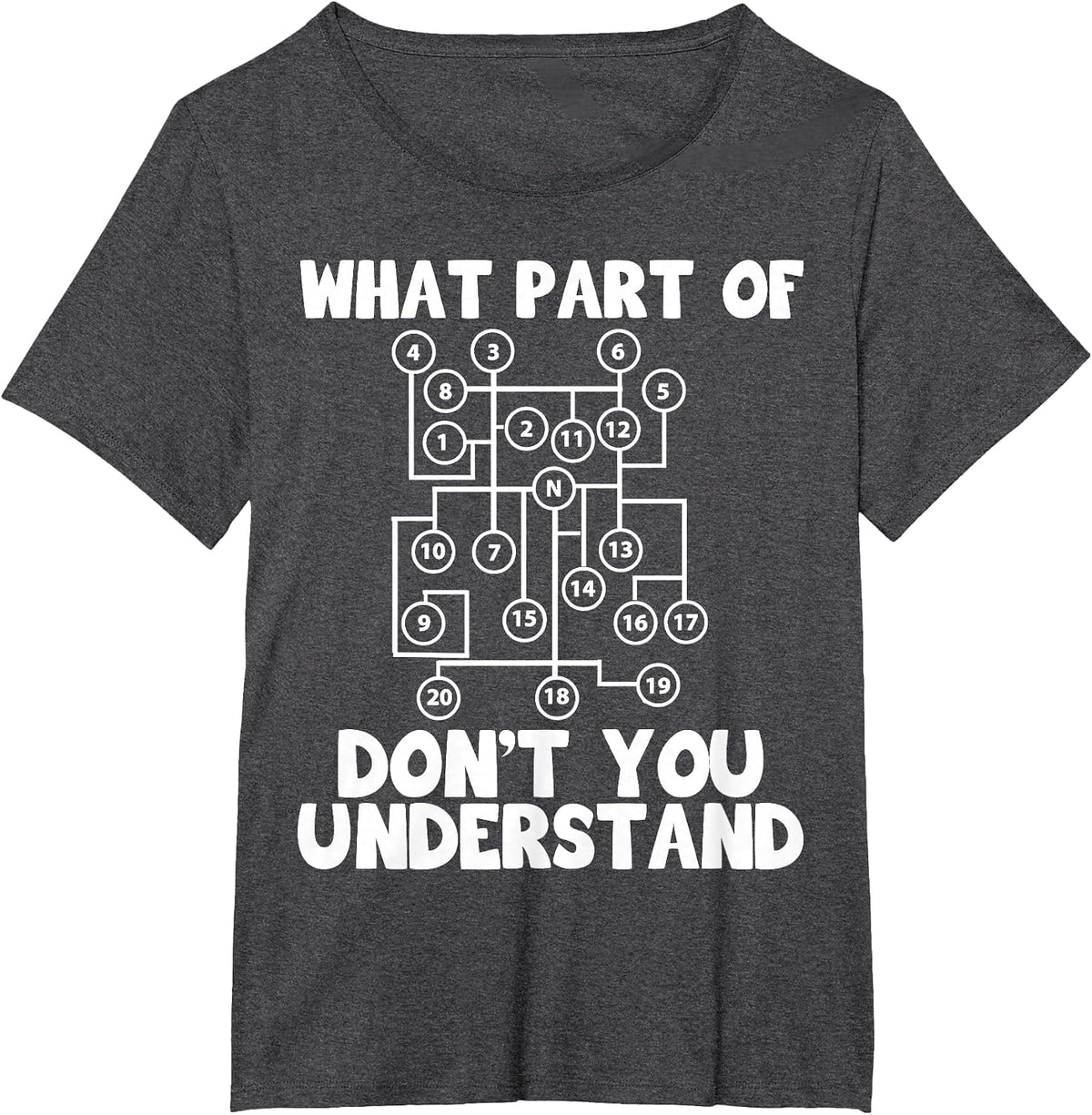 What Part of Transport Truck Gear Shift Pattern Understand T-Shirt - Dark Heather Grey