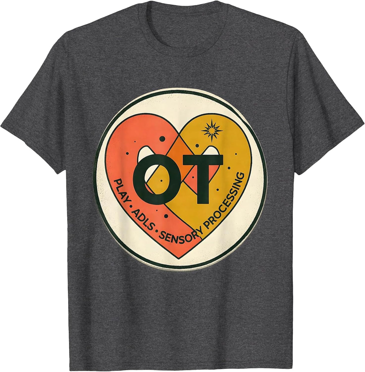 OT PLAY ADLS Sensory Processing Midcentury Modern T-Shirt - Dark Heather Grey