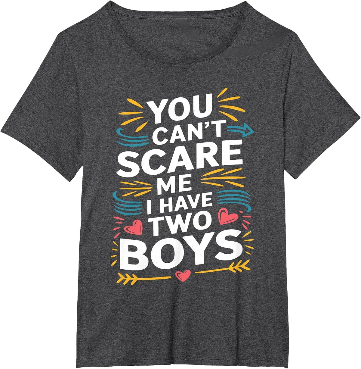 Funny Son Dad Jokes You Can't Scare Me, I Have Two Boys Men T-Shirt - Dark Heather Grey