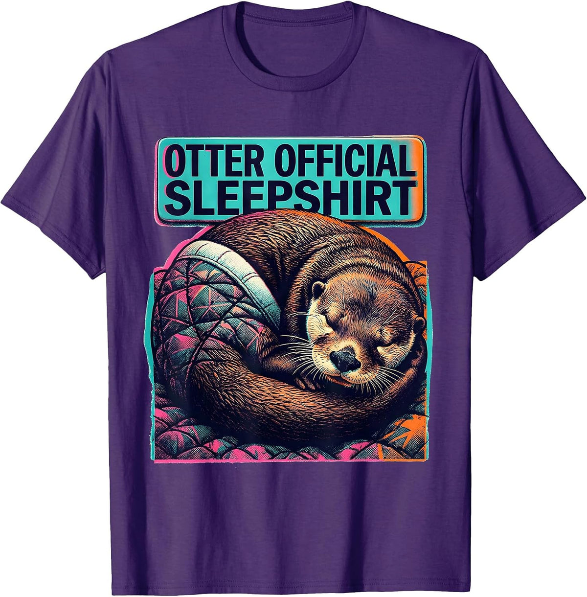 Men's Otter Official Sleepshirt Funny Animal Nap Humor T-Shirt - Purple