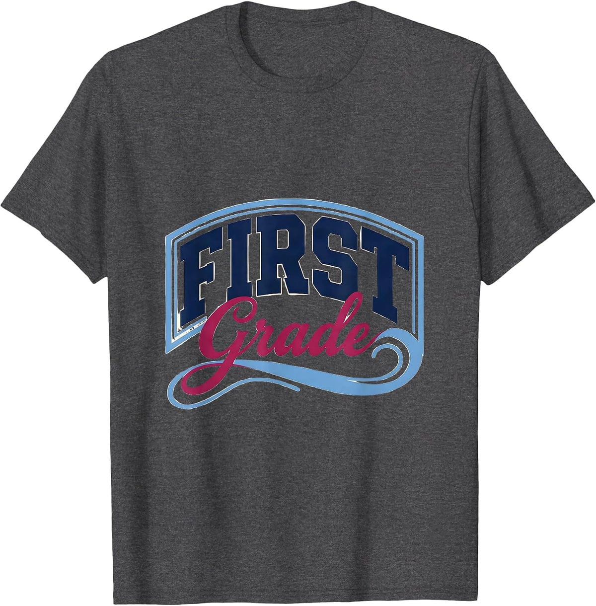 First Grade Preppy Elementary Teacher Back To School Girls T-Shirt - Dark Heather Grey
