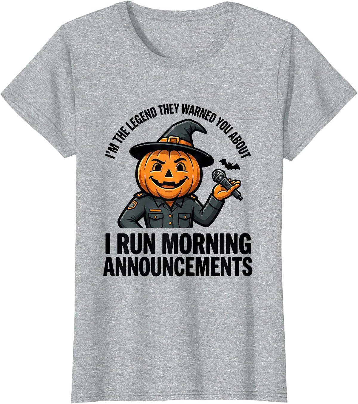 Legend They Warned About Teacher Halloween Humor T-Shirt - Heather Grey