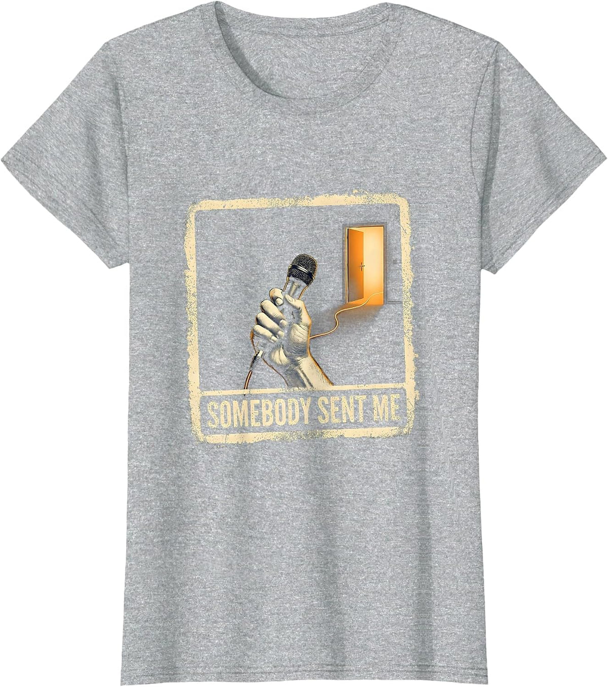 Somebody Sent Me Rubber Stamp 911 Dispatcher Thin Yellow T-Shirt - Heather Grey