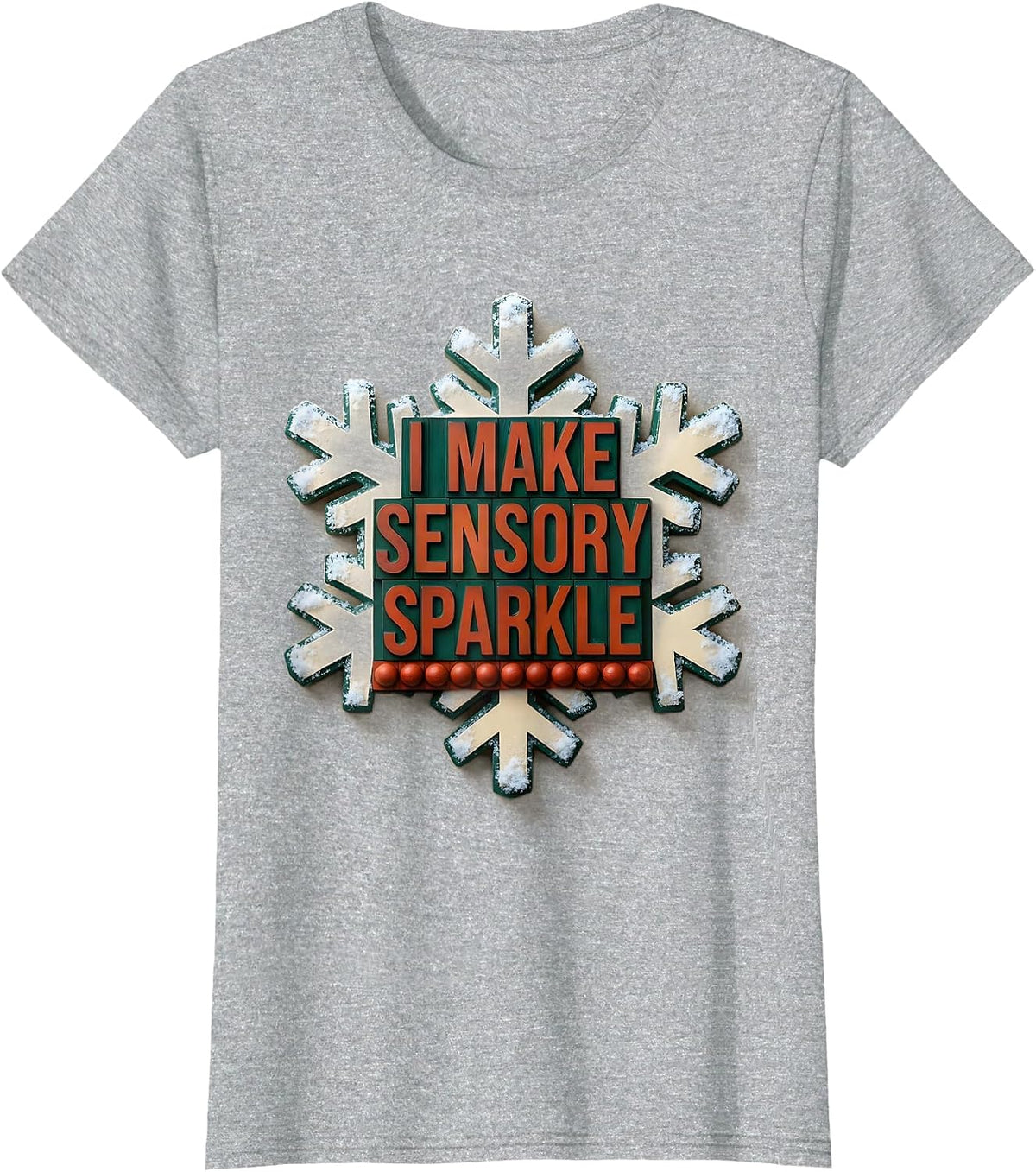 Women's I Make Sensory Sparkle Occupational Therapy Christmas T-Shirt - Heather Grey