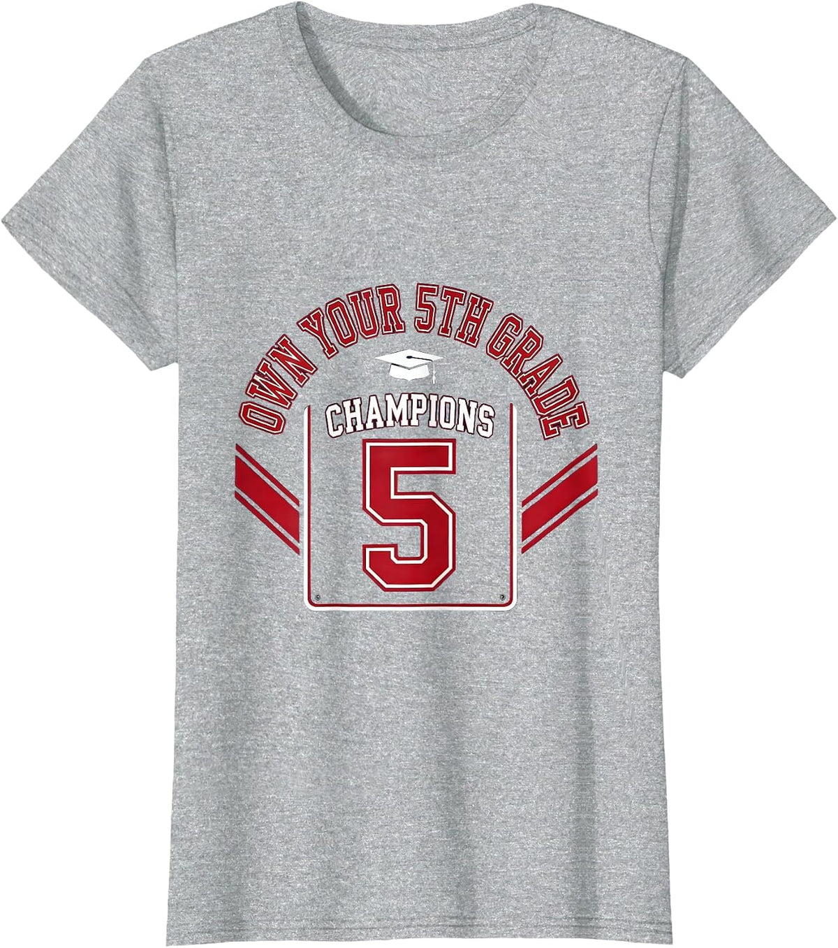 Own Your 5th Grade Retro Team Fifth Grade Back To School T-Shirt - Heather Grey