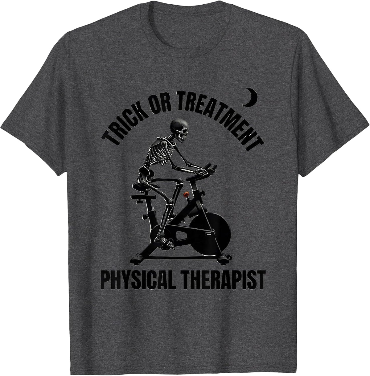 Men's Trick Or Treatment Physical Therapist Halloween PT T-Shirt - Dark Heather Grey