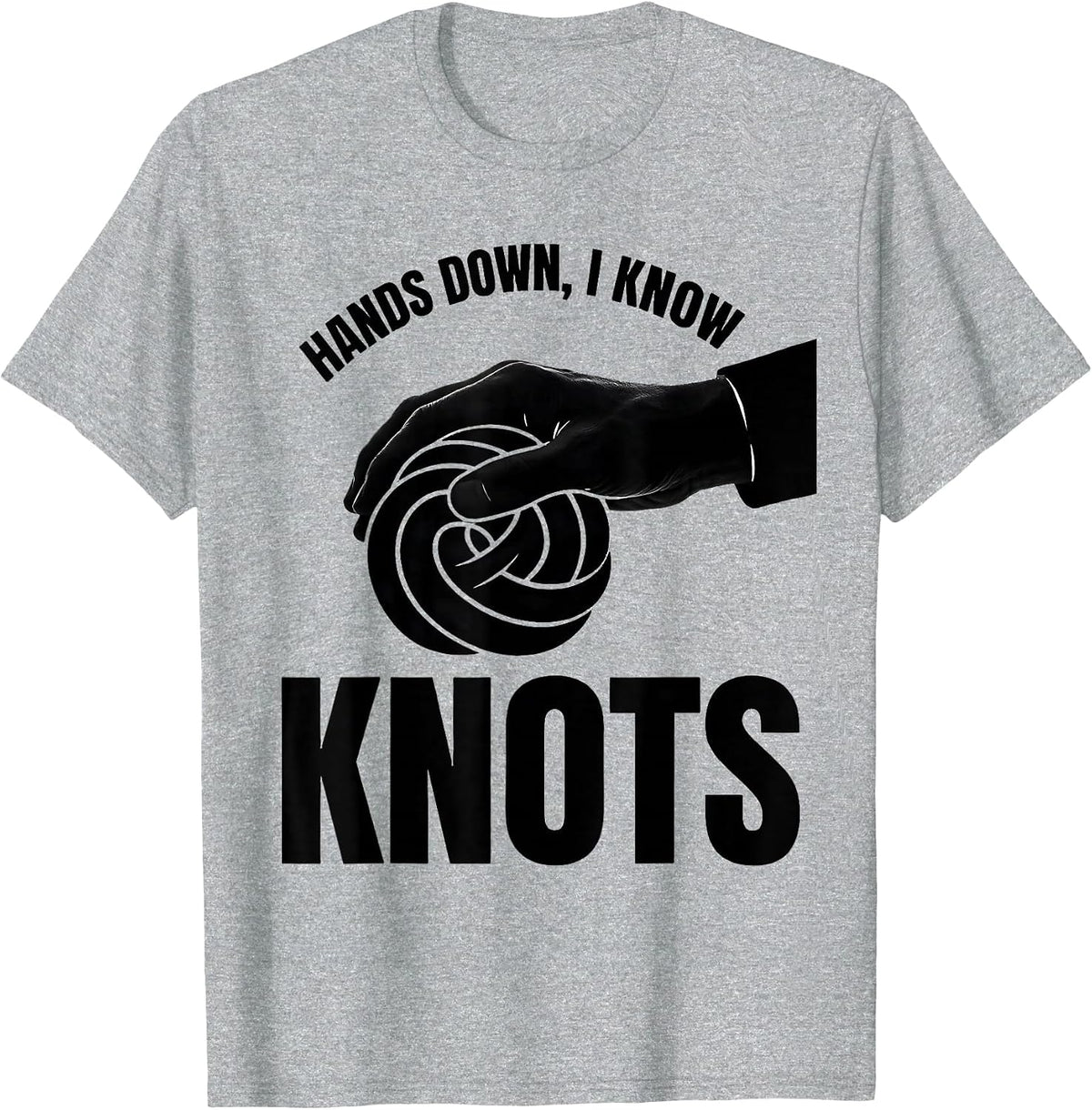 Men's Hands Down I Know Knots Funny Massage Therapist LMT Humor T-Shirt - Heather Grey