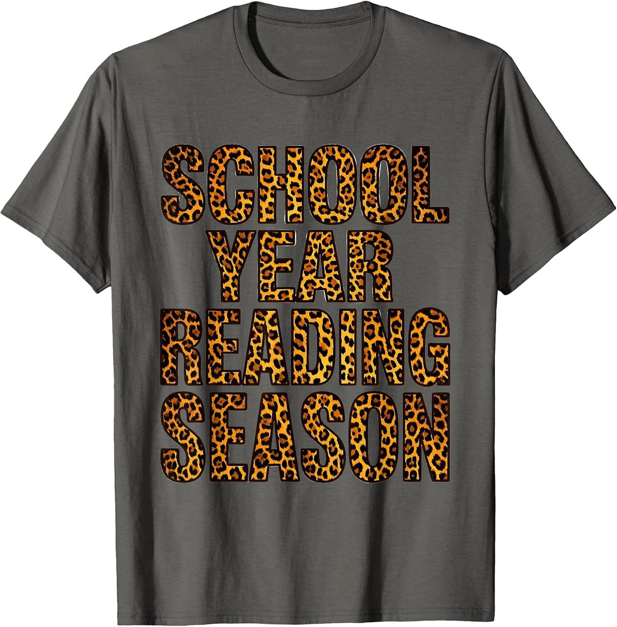 School Year Reading Season Book Characters Design T-Shirt - Asphalt Grey