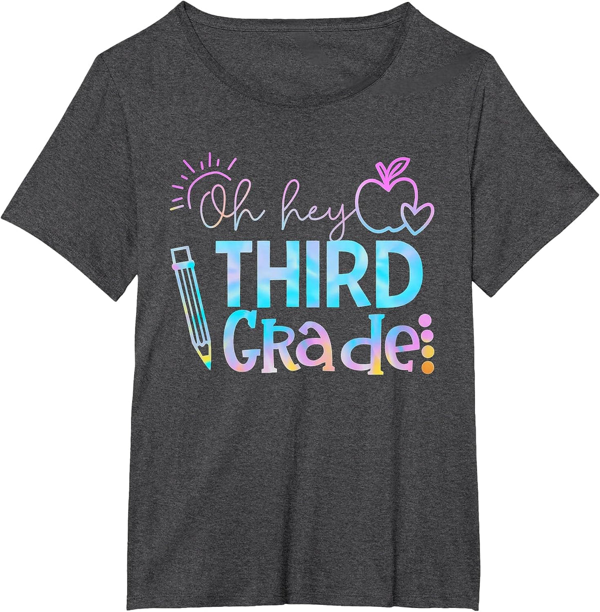 Tie Dye Oh Hey Third Grade First Day of School 3rd Grade T-Shirt - Dark Heather Grey
