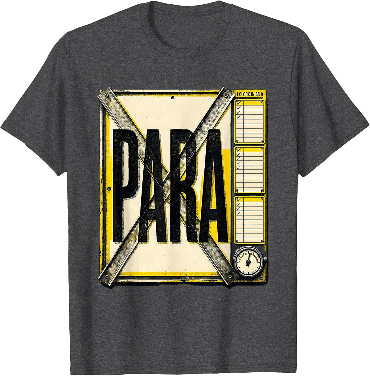 I Clock In As A Para Funny Paraprofessional Teacher T-Shirt - Dark Heather Grey