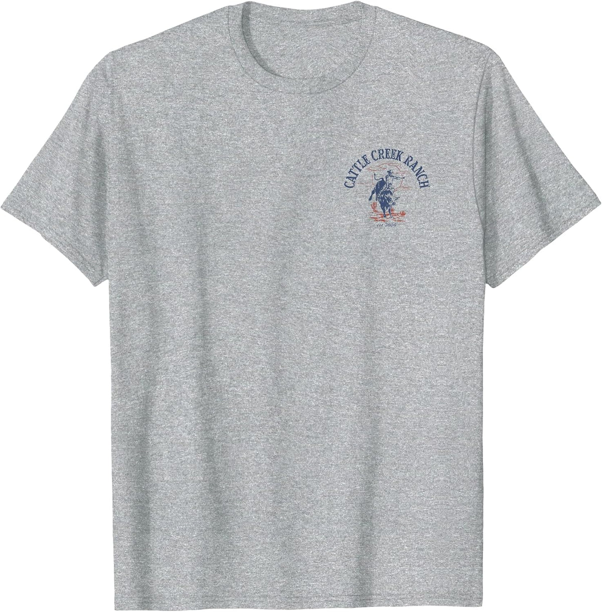 Cattle Creek Bull Riding Rodeo Western Graphic T-Shirt - Heather Grey