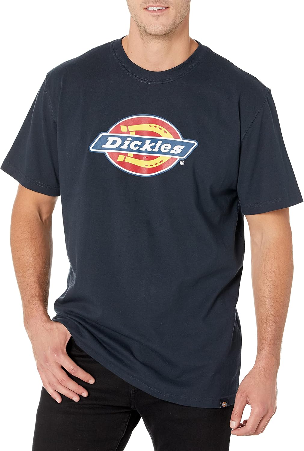 Dickies Men's Short Sleeve Tri-Color Logo Graphic T-Shirt - Dark Navy