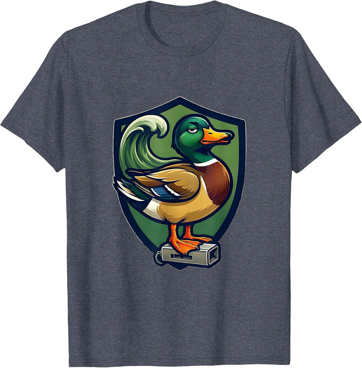 Mallard Mascot Duck Hunter Humor Novelty Gift T-Shirt - Heather Blue
