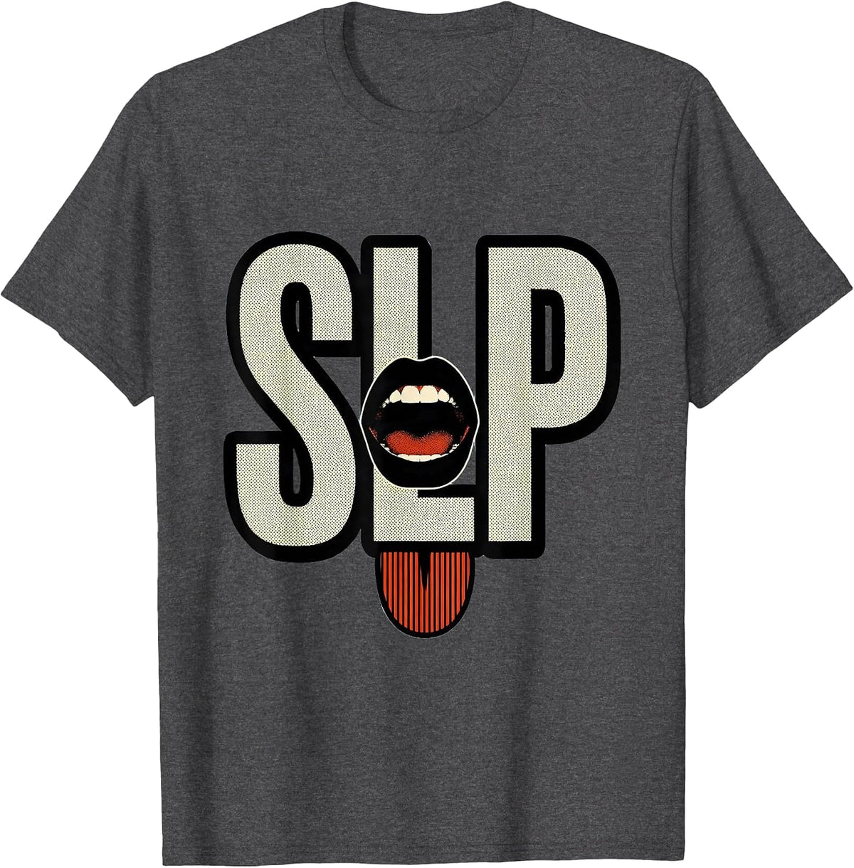 Men's SLP Cute Retro Speech-Language Pathologist Professional T-Shirt - Dark Heather Grey