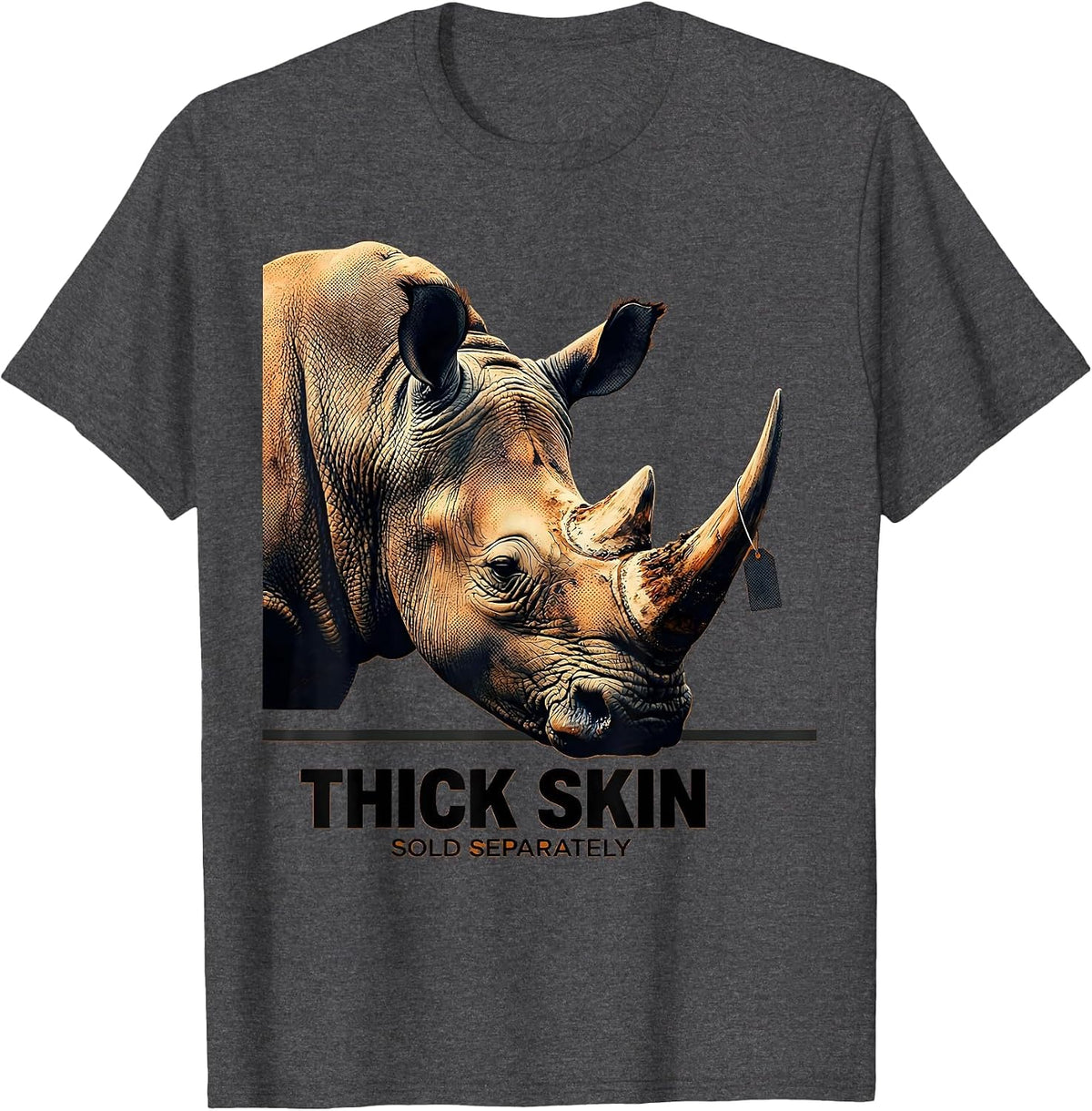 Men's Thick Skin Sold Separately Sarcastic Humor Design T-Shirt - Dark Heather Grey