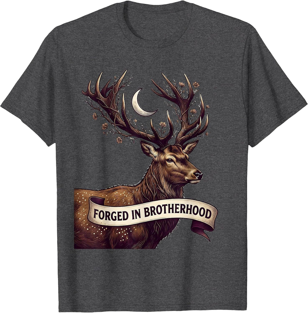 Forged in Brotherhood Iron Sharpens Iron Design T-Shirt - Dark Heather Grey