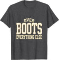 Men's Boots Over Everything Western Cowgirl Design T-Shirt - Dark Heather Grey