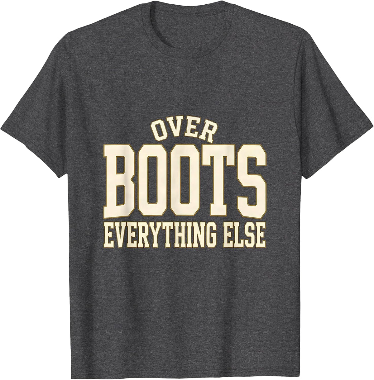 Men's Boots Over Everything Western Cowgirl Design T-Shirt - Dark Heather Grey