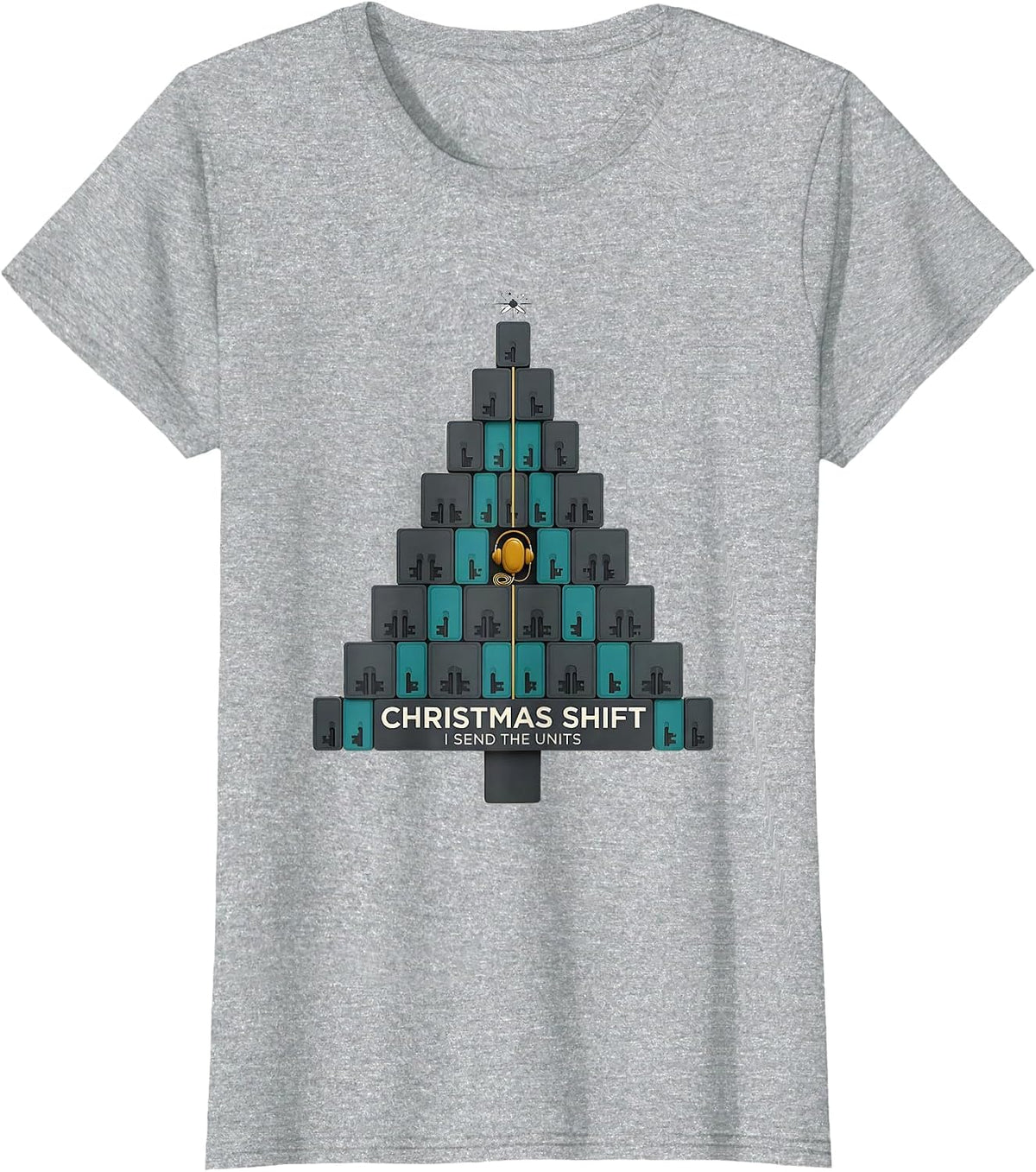 Women's Christmas Shift I Send The Units Funny 911 Dispatcher T-Shirt - Heather Grey