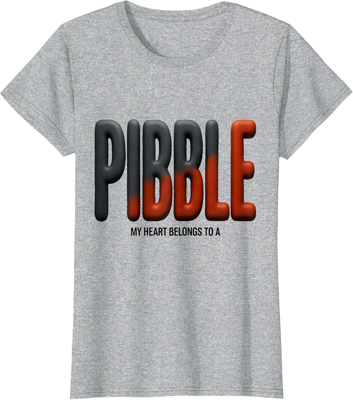 Women's My Heart Belongs To A Pibble Funny Pitbull Dog Lover Gift T-Shirt - Heather Grey