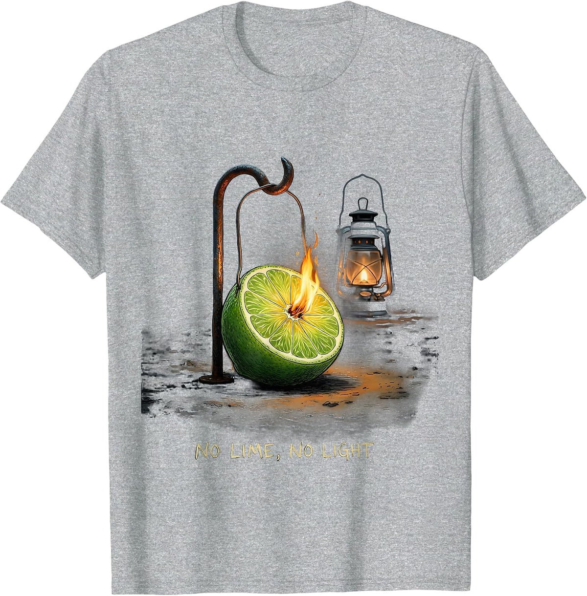 Men's No Lime, No Light Funny Pirate Dad Humor T-Shirt - Heather Grey