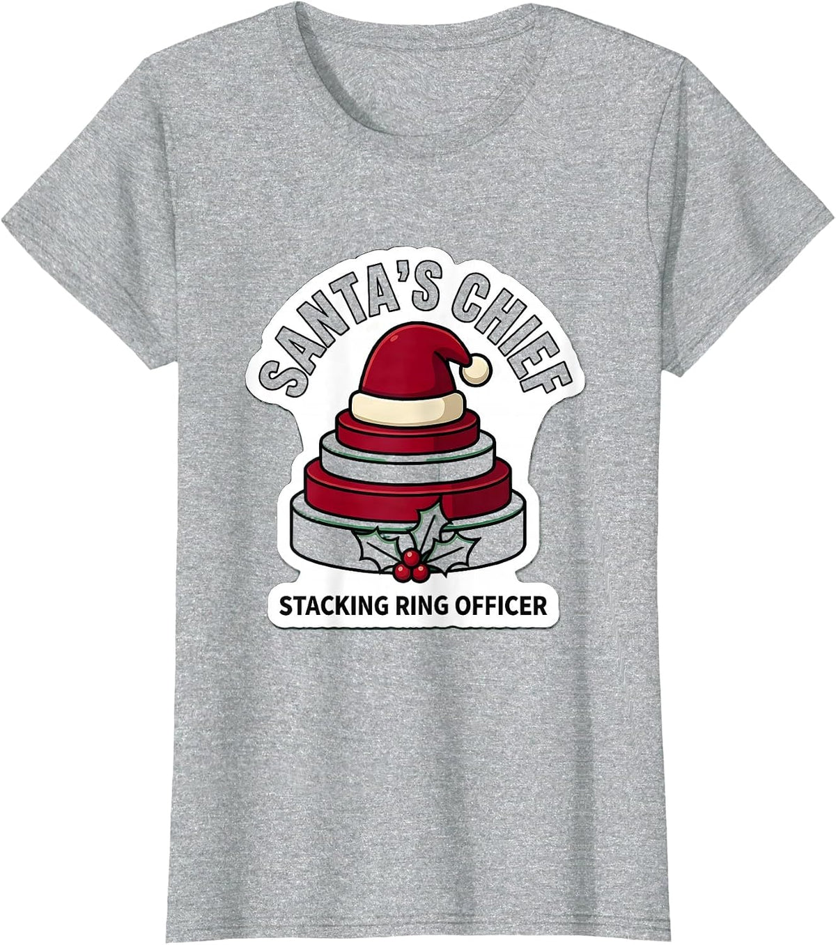 Santa's Chief Stacking Ring Officer Occupational Therapy T-Shirt - Heather Grey