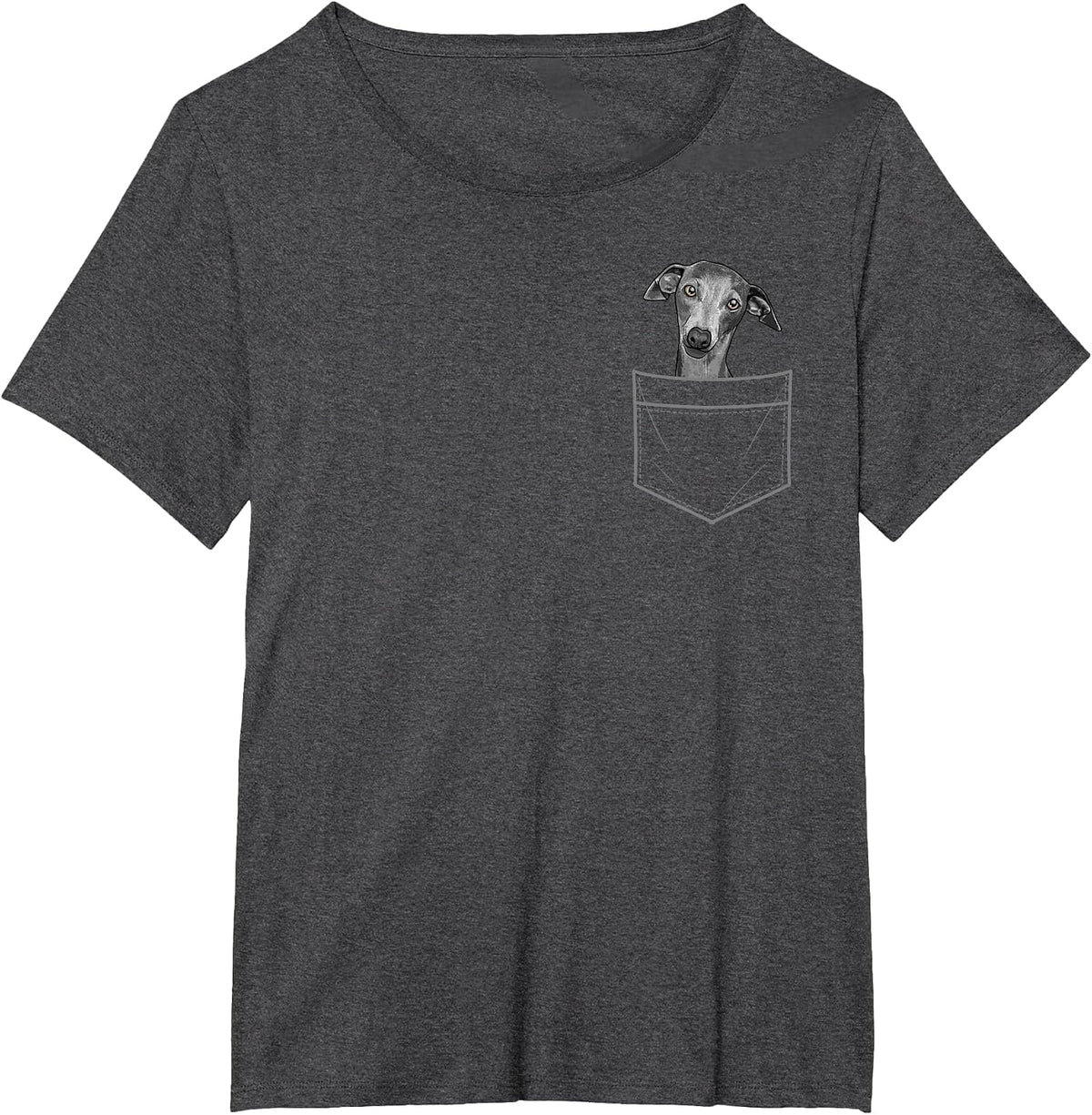 Cool Greyhound for Men Women Pocket Italian Dog Lover Owner T-Shirt - Dark Heather Grey