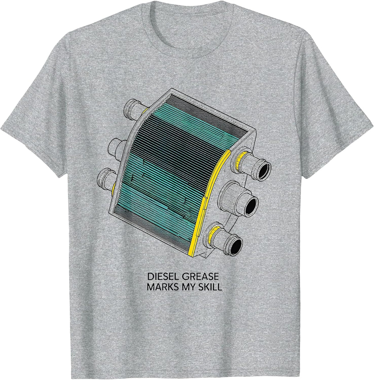 Men's Diesel Grease Marks My Skill Funny Diesel Mechanic Gift T-Shirt - Heather Grey