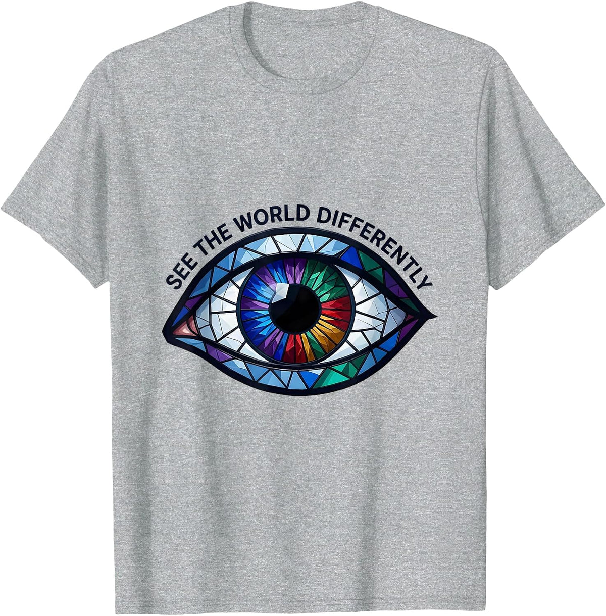 Men's See the World Differently Autism Awareness Design T-Shirt - Heather Grey