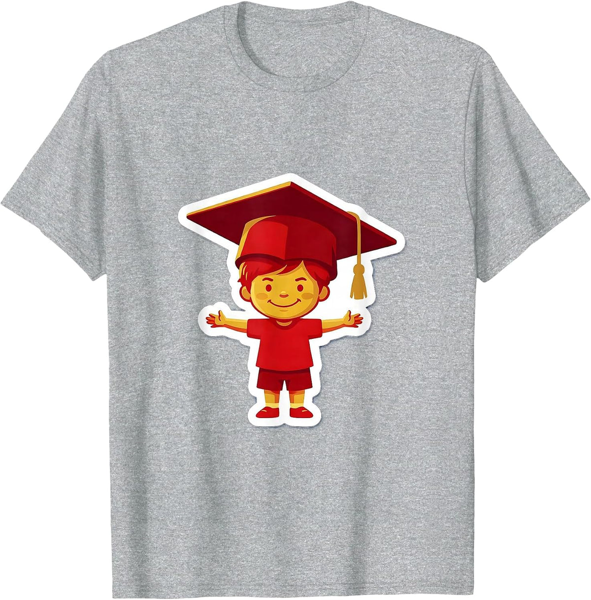Men's Sped Teacher Graduation Cap Kid Illustration T-Shirt - Heather Grey