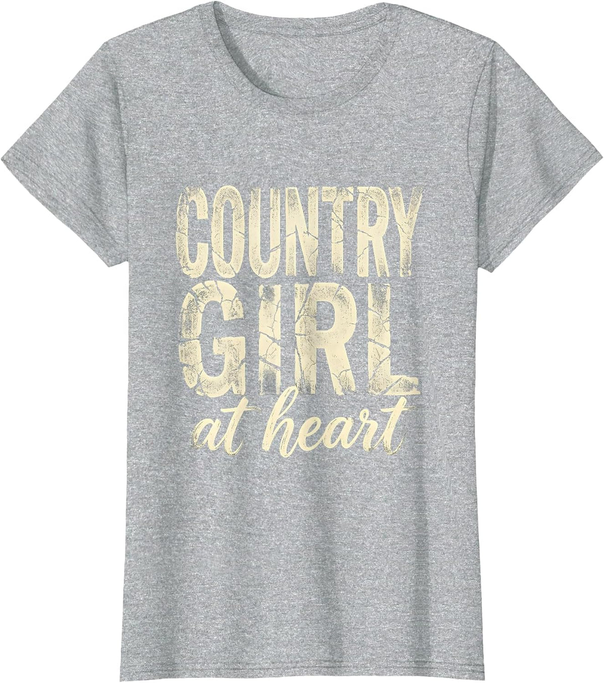 Country Girl At Heart Proud Rural Roots Design T-Shirt - Heather Grey