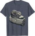 Otter Wisdom In Every Hair Funny Sea Otter Lover Humor T-Shirt - Heather Blue