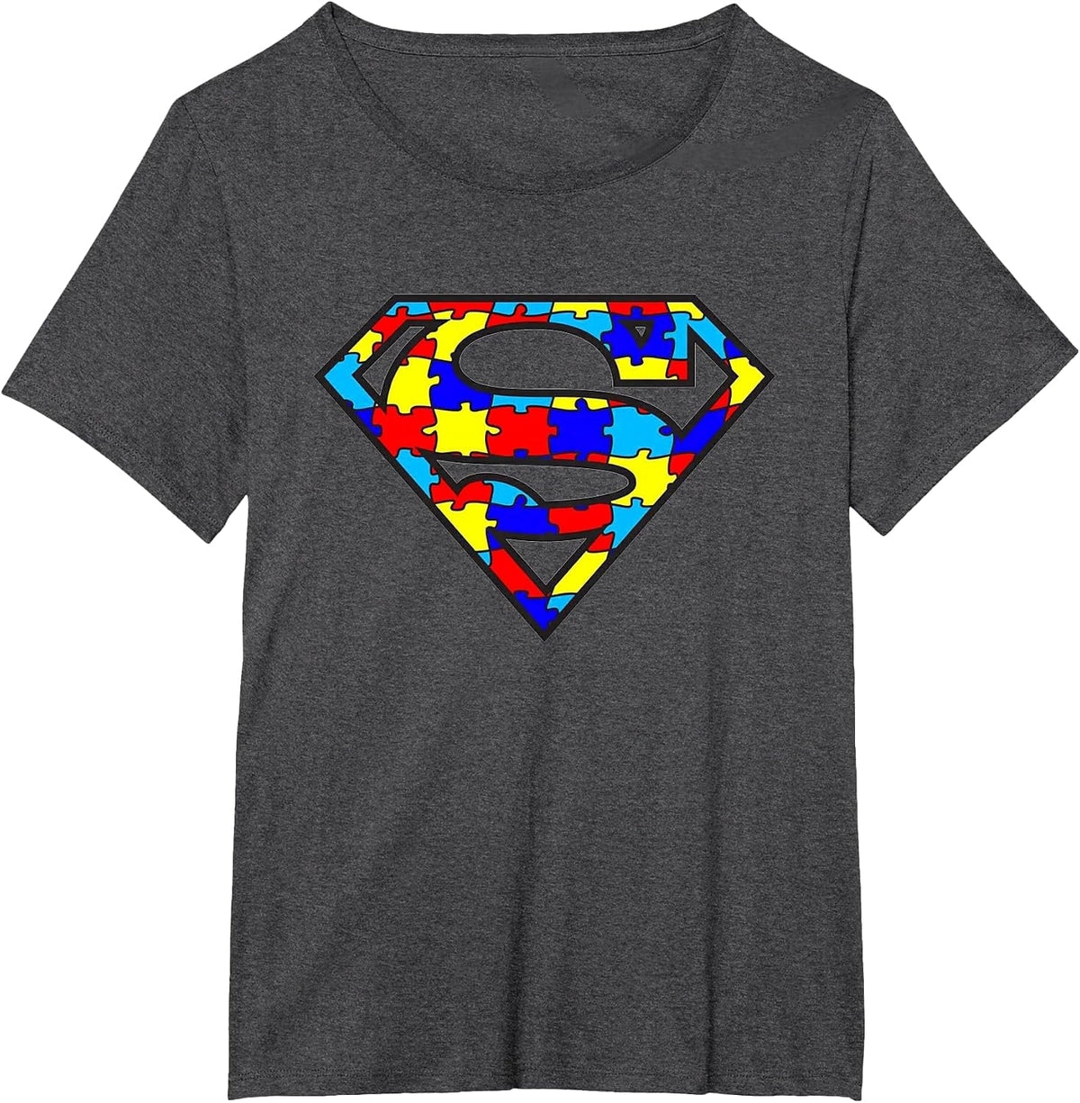 Funny Autism Awareness Superhero T-Shirt - Dark Heather Grey