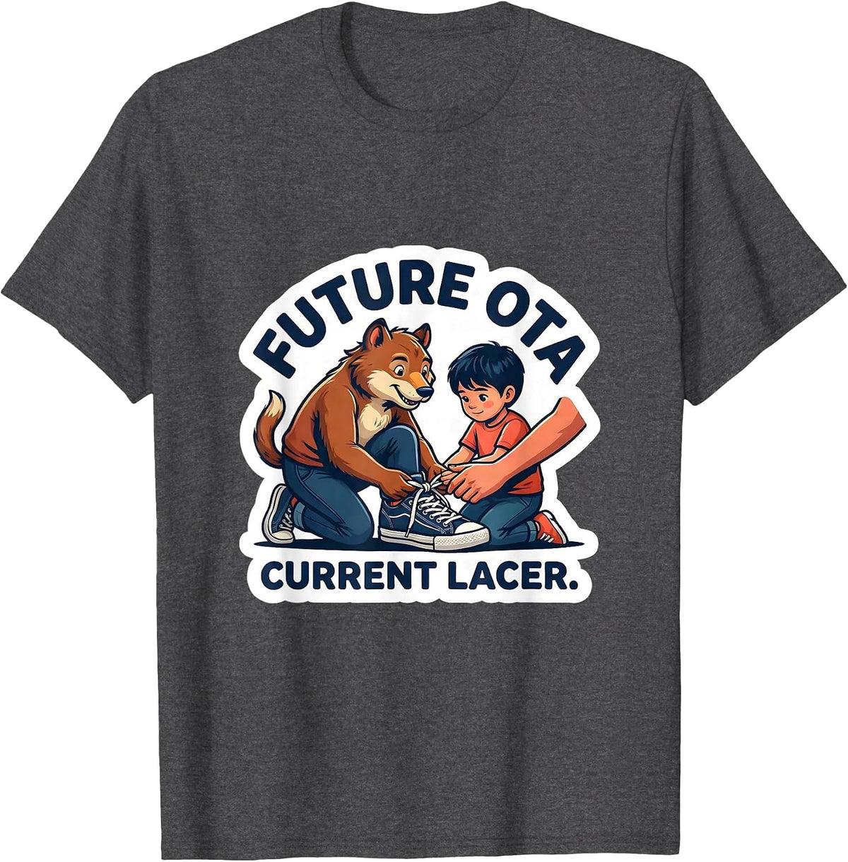 Future OTA Current Lacer Retro Occupational Therapy T-Shirt - Dark Heather Grey