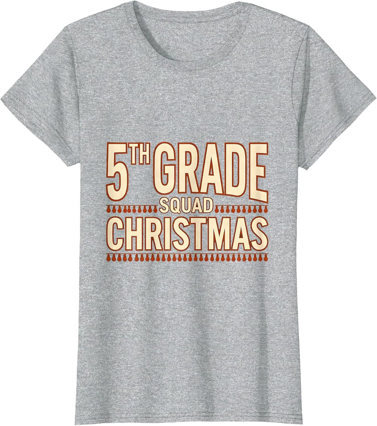 5th Grade Squad Christmas Teacher Humor Holiday T-Shirt - Heather Grey