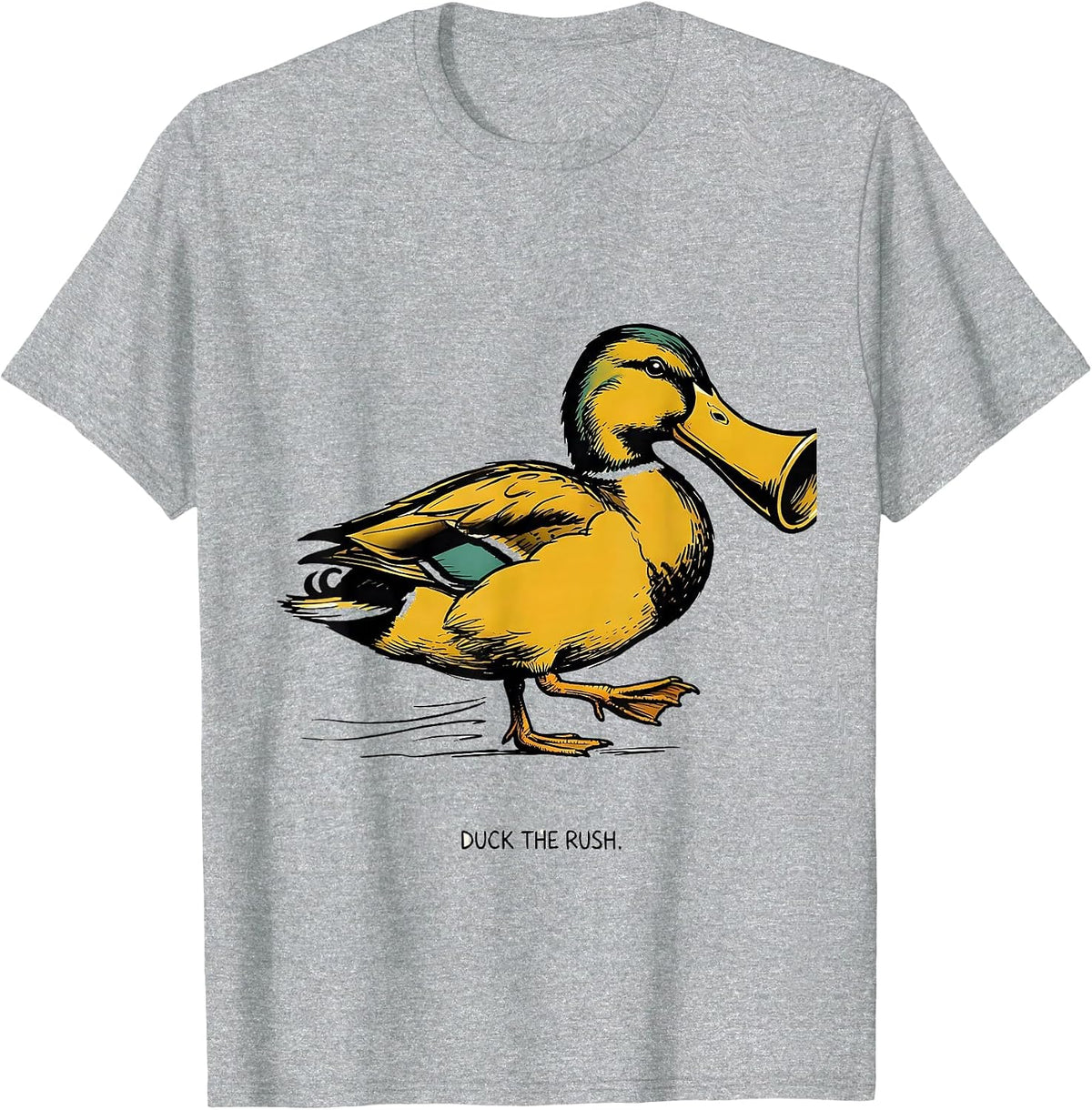 Men's Duck The Rush Funny Duck Hunter Hunting Dad Gift T-Shirt - Heather Grey
