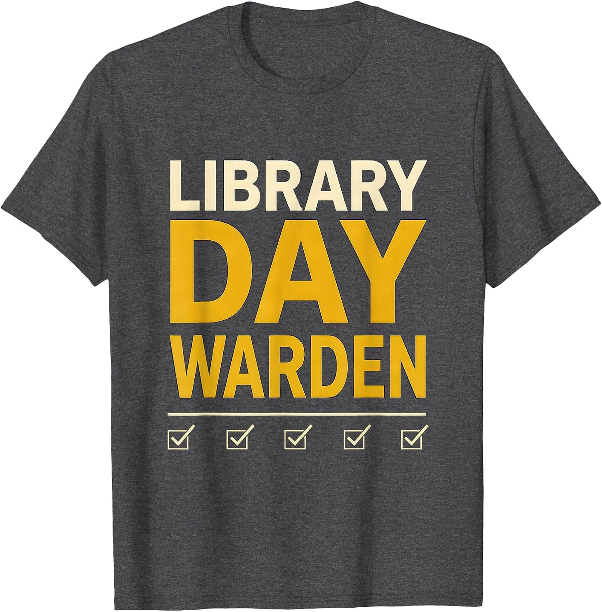 Men's Library Day Warden Funny Book Lover Librarian Humor T-Shirt - Dark Heather Grey